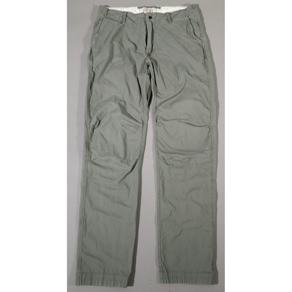 Relwen Chinos Mens 32 Green Olive Straight Leg Stretch Cotton Pants